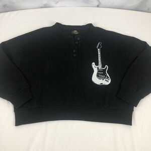 Mamie Ruth RAMBLIN' BandPulloverHenley Sweatshirt Size Large Rock You Face Off